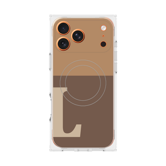 Premium Square Case with MagSafe［ Original - initial two tone - L brown ］