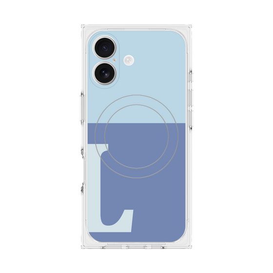 Premium Square Case with MagSafe［ Original - initial two tone - L blue ］
