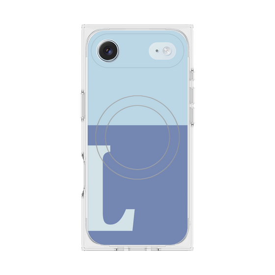 Premium Square Case with MagSafe［ Original - initial two tone - L blue ］