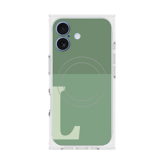 Premium Square Case with MagSafe［ Original - initial two tone - L green ］