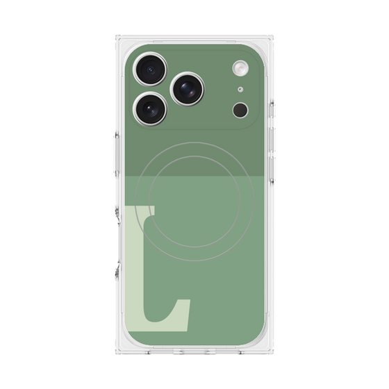 Premium Square Case with MagSafe［ Original - initial two tone - L green ］