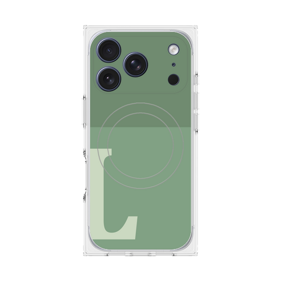 Premium Square Case with MagSafe［ Original - initial two tone - L green ］