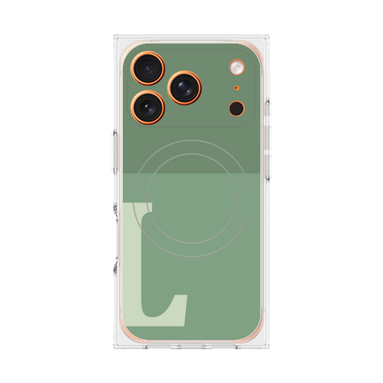 Premium Square Case with MagSafe［ Original - initial two tone - L green ］