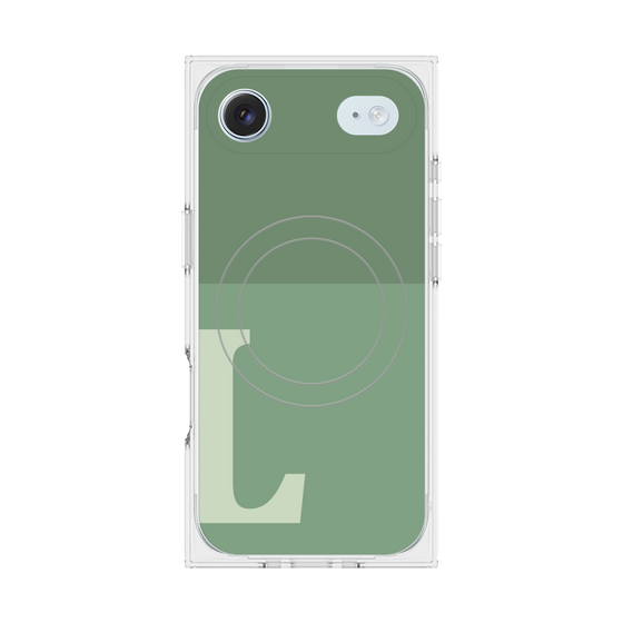 Premium Square Case with MagSafe［ Original - initial two tone - L green ］