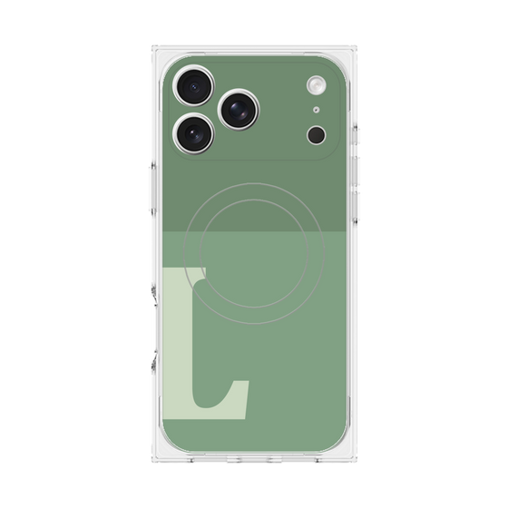 Premium Square Case with MagSafe［ Original - initial two tone - L green ］