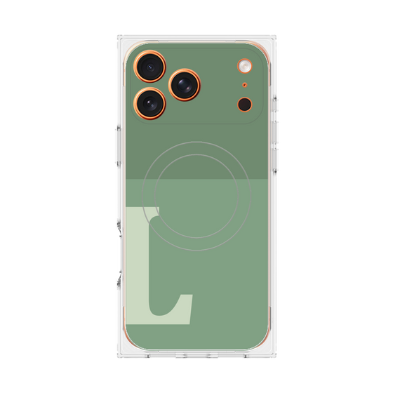 Premium Square Case with MagSafe［ Original - initial two tone - L green ］