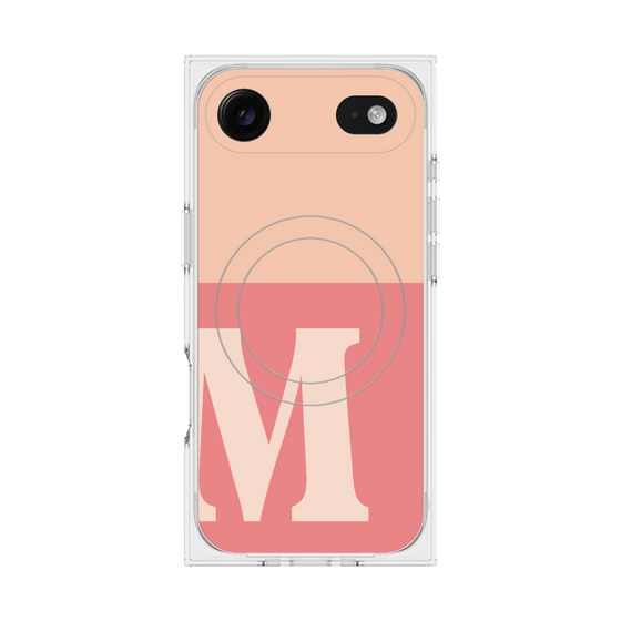 Premium Square Case with MagSafe［ Original - initial two tone - M pink ］