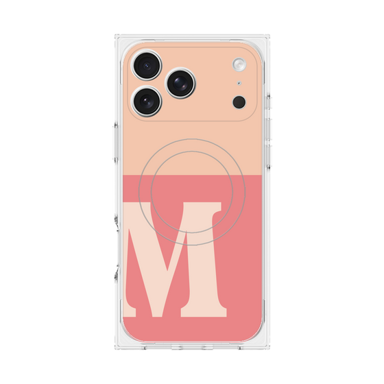 Premium Square Case with MagSafe［ Original - initial two tone - M pink ］