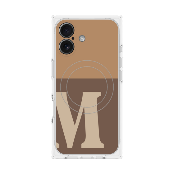Premium Square Case with MagSafe［ Original - initial two tone - M brown ］