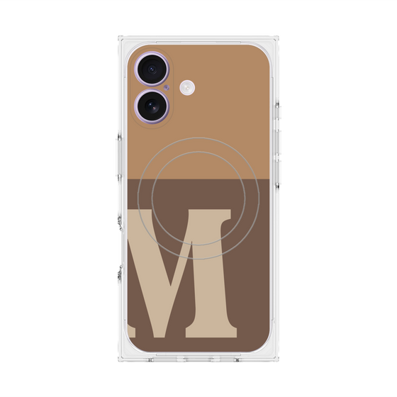 Premium Square Case with MagSafe［ Original - initial two tone - M brown ］