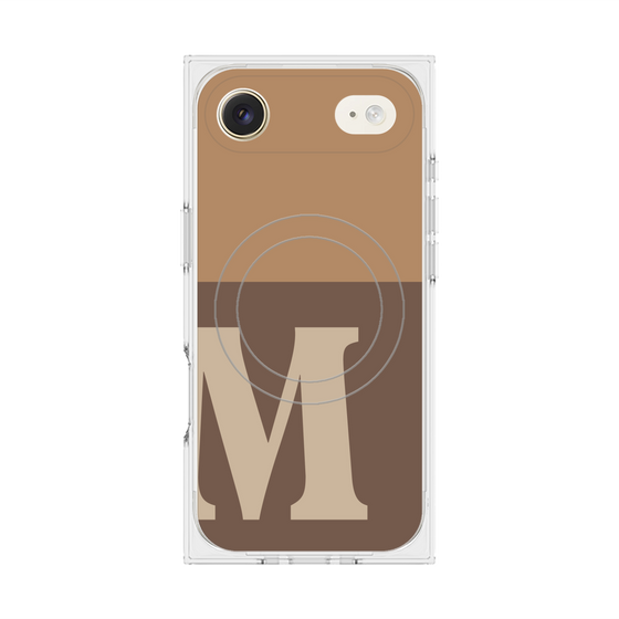 Premium Square Case with MagSafe［ Original - initial two tone - M brown ］
