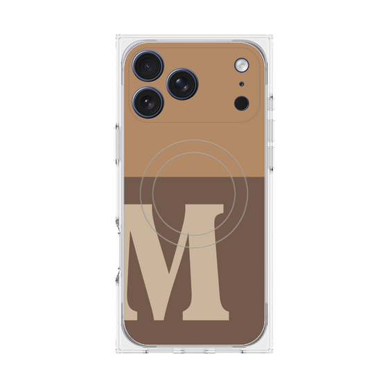Premium Square Case with MagSafe［ Original - initial two tone - M brown ］