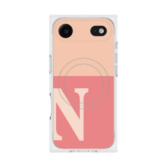 Premium Square Case with MagSafe［ Original - initial two tone - N pink ］