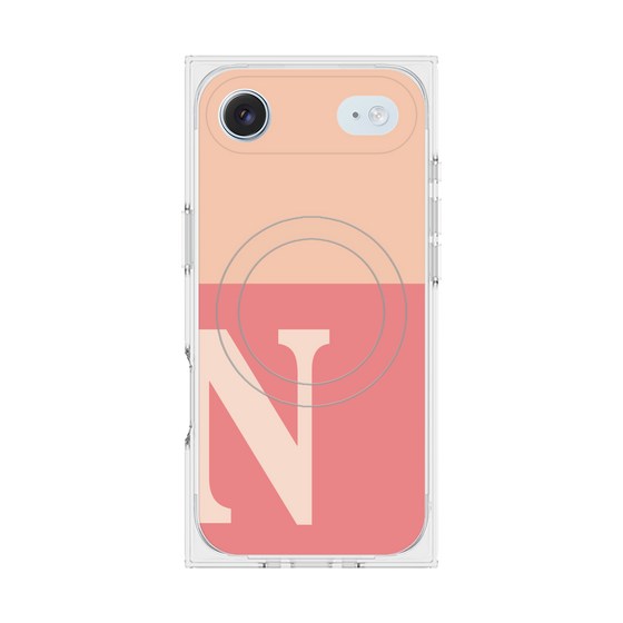 Premium Square Case with MagSafe［ Original - initial two tone - N pink ］