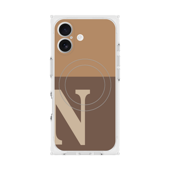 Premium Square Case with MagSafe［ Original - initial two tone - N brown ］