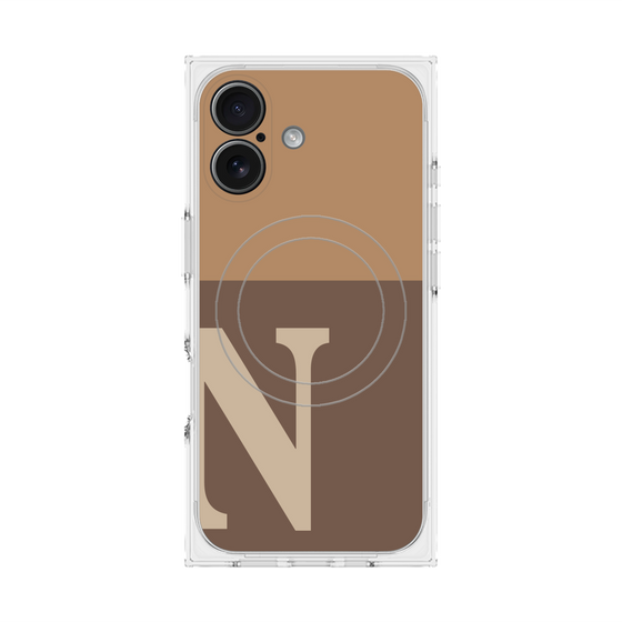 Premium Square Case with MagSafe［ Original - initial two tone - N brown ］