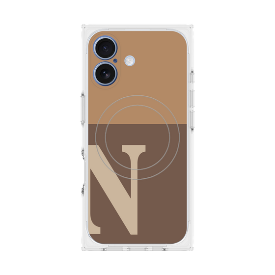 Premium Square Case with MagSafe［ Original - initial two tone - N brown ］