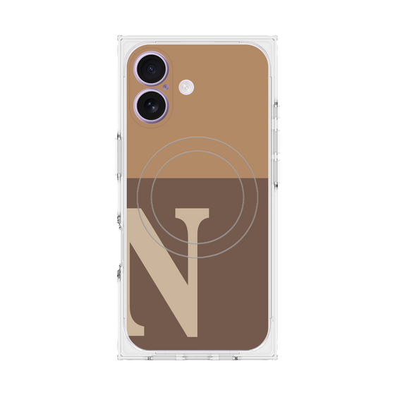 Premium Square Case with MagSafe［ Original - initial two tone - N brown ］