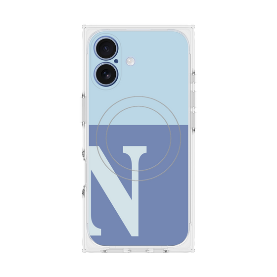 Premium Square Case with MagSafe［ Original - initial two tone - N blue ］