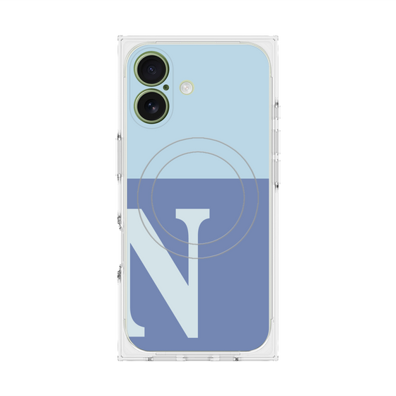 Premium Square Case with MagSafe［ Original - initial two tone - N blue ］