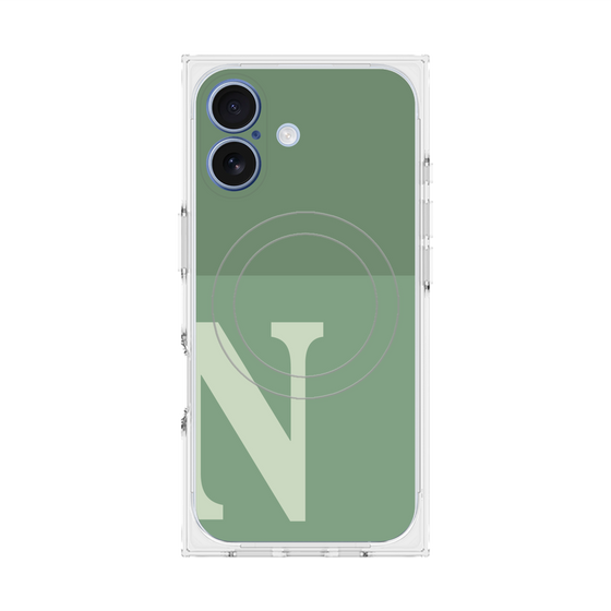 Premium Square Case with MagSafe［ Original - initial two tone - N green ］