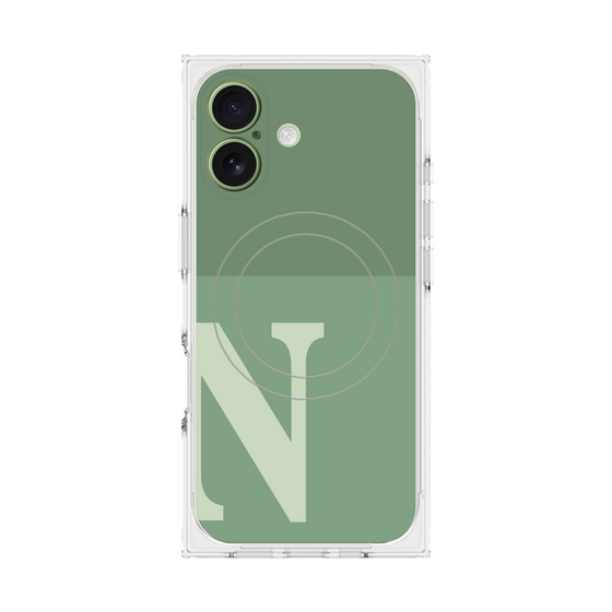 Premium Square Case with MagSafe［ Original - initial two tone - N green ］