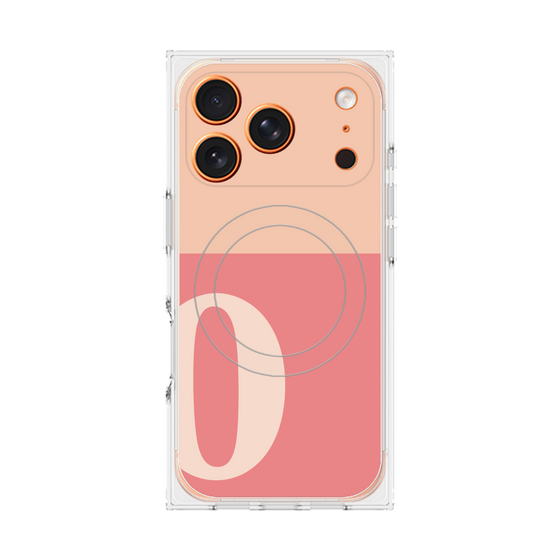 Premium Square Case with MagSafe［ Original - initial two tone - O pink ］