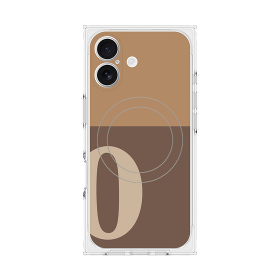 Premium Square Case with MagSafe［ Original - initial two tone - O brown ］