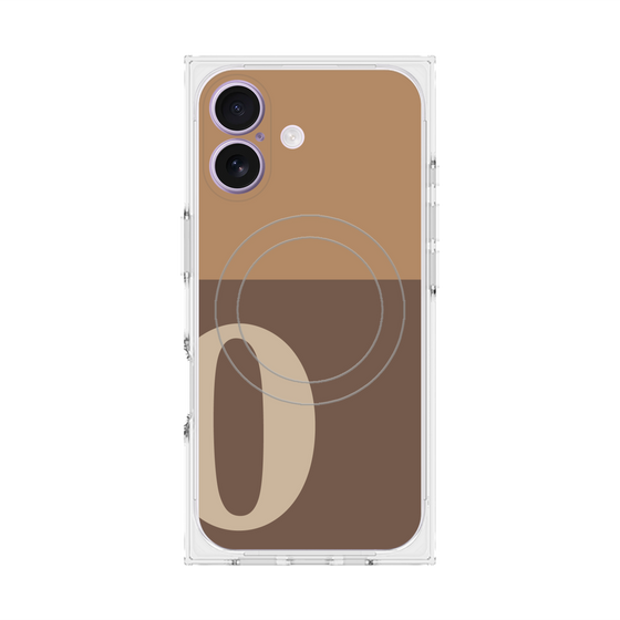 Premium Square Case with MagSafe［ Original - initial two tone - O brown ］