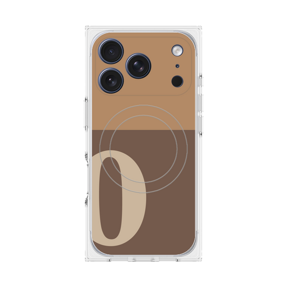 Premium Square Case with MagSafe［ Original - initial two tone - O brown ］