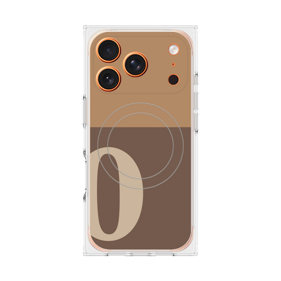 Premium Square Case with MagSafe［ Original - initial two tone - O brown ］