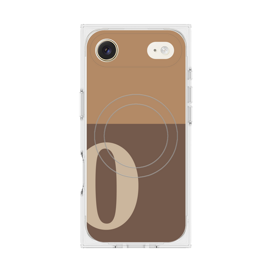 Premium Square Case with MagSafe［ Original - initial two tone - O brown ］