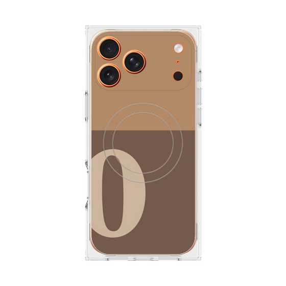 Premium Square Case with MagSafe［ Original - initial two tone - O brown ］
