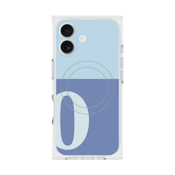 Premium Square Case with MagSafe［ Original - initial two tone - O blue ］