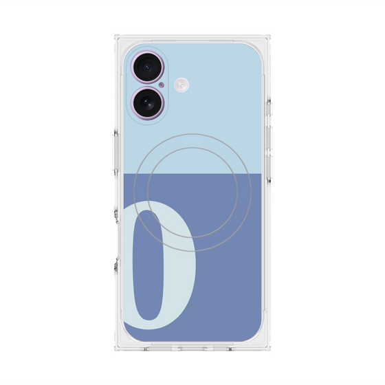 Premium Square Case with MagSafe［ Original - initial two tone - O blue ］