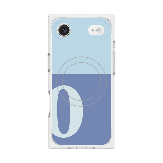 Premium Square Case with MagSafe［ Original - initial two tone - O blue ］