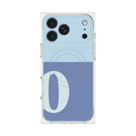 Premium Square Case with MagSafe［ Original - initial two tone - O blue ］