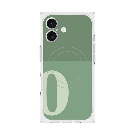 Premium Square Case with MagSafe［ Original - initial two tone - O green ］