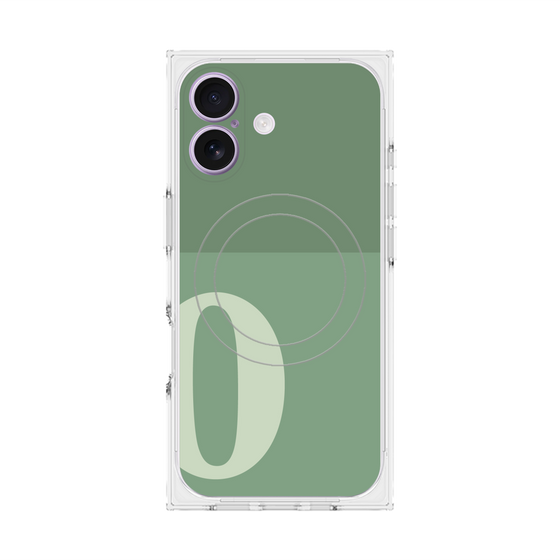 Premium Square Case with MagSafe［ Original - initial two tone - O green ］