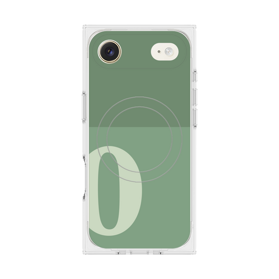 Premium Square Case with MagSafe［ Original - initial two tone - O green ］