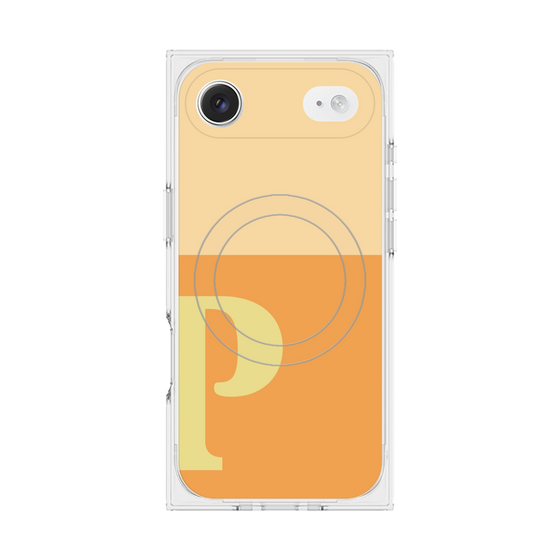 Premium Square Case with MagSafe［ Original - initial two tone - P orange ］