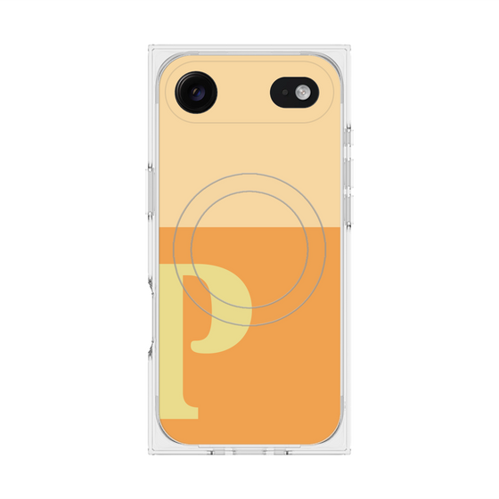 Premium Square Case with MagSafe［ Original - initial two tone - P orange ］