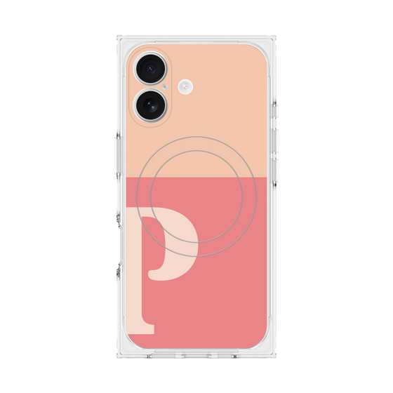 Premium Square Case with MagSafe［ Original - initial two tone - P pink ］