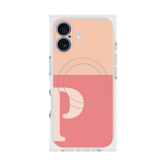 Premium Square Case with MagSafe［ Original - initial two tone - P pink ］