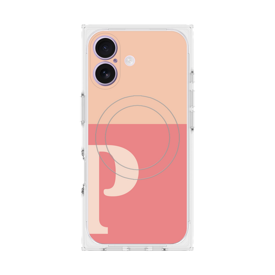 Premium Square Case with MagSafe［ Original - initial two tone - P pink ］