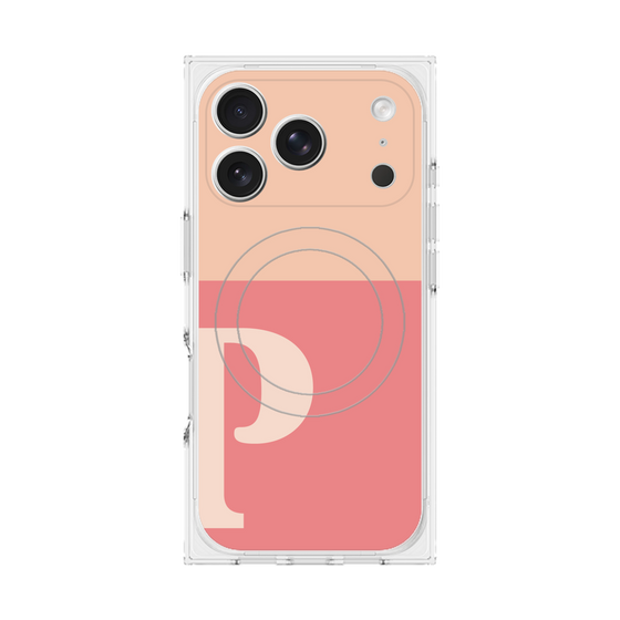 Premium Square Case with MagSafe［ Original - initial two tone - P pink ］