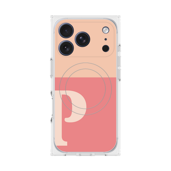 Premium Square Case with MagSafe［ Original - initial two tone - P pink ］