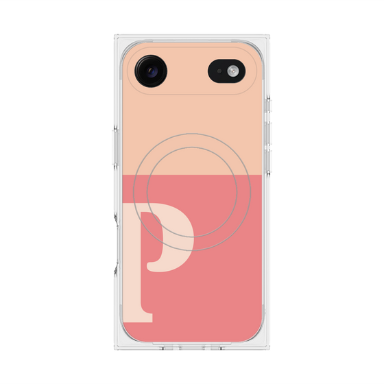 Premium Square Case with MagSafe［ Original - initial two tone - P pink ］