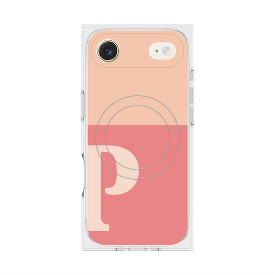 Premium Square Case with MagSafe［ Original - initial two tone - P pink ］