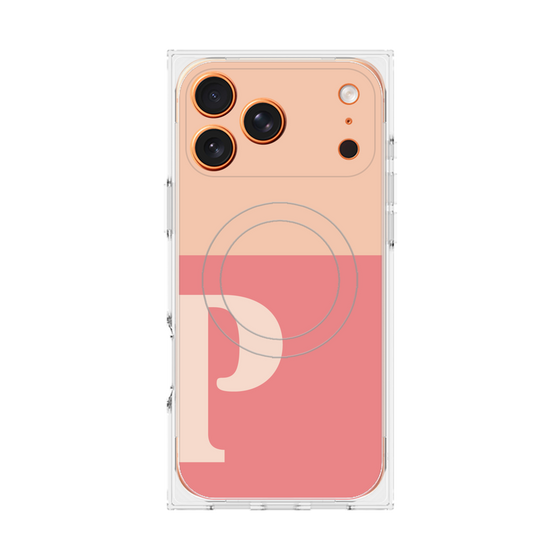 Premium Square Case with MagSafe［ Original - initial two tone - P pink ］